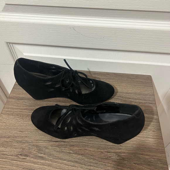 APOSTROPHE PORTIA SUEDE BLACK WEDGE BOOTIE IN SIZE 8m - Picture 6 of 10